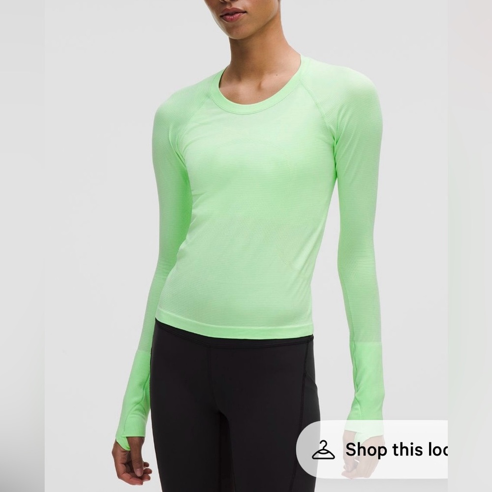 Lululemon Swiftly Tech Long Sleeve Shirt 2.0 Waist Length in Citra Lime Color